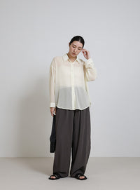シフォンシアーシャツ