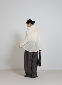 シフォンシアーシャツ