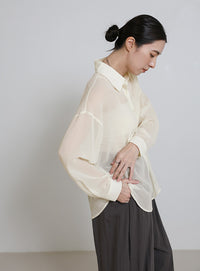 シフォンシアーシャツ