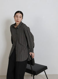 ダブルラインストライプシャツ