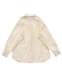 フラワーエンブロイダリーシアーオーバーサイズシャツ【セットアップ対応】【by SON】