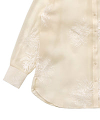 フラワーエンブロイダリーシアーオーバーサイズシャツ【セットアップ対応】【by SON】