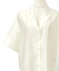 【Et】Open-Collar Sheer Shirt