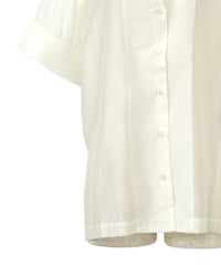 【Et】Open-Collar Sheer Shirt