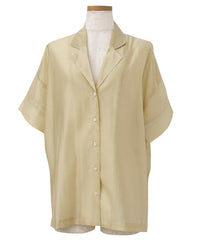 【Et】Open-Collar Sheer Shirt