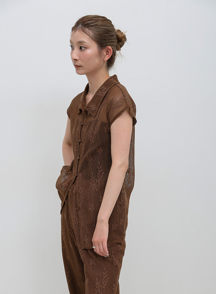フロントボタンシアー刺繍ブラウス【セットアップ対応】 – SELECT MOCA