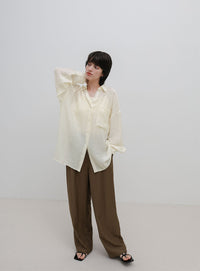 ワッシャーシアーシルキーシャツ