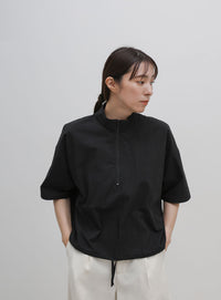 ハーフジップドロストシャツ
