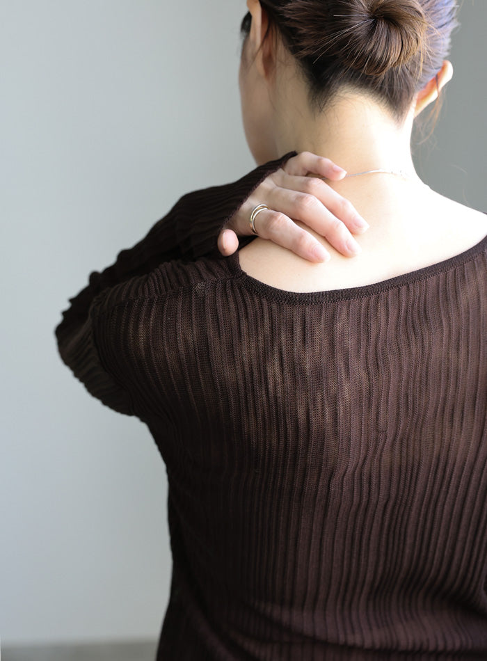 ORR Vネック　リブ　カーディガン　ブラック セール】 リブVネックカーディガン《2025spring catalog item