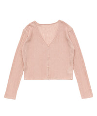 シアーリブVネックカーディガン