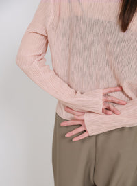 シアーリブVネックカーディガン