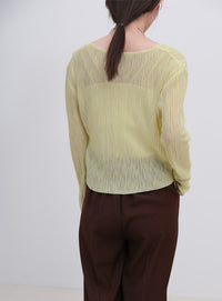 シアーリブVネックカーディガン