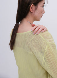 シアーリブVネックカーディガン