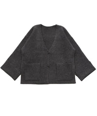 ワイドスリーブVネックニットカーディガン