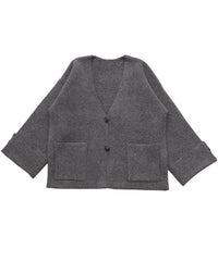 ワイドスリーブVネックニットカーディガン