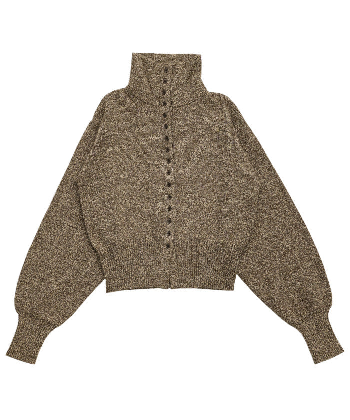 ミックスハイネックボタンデザインカーディガン – SELECT MOCA