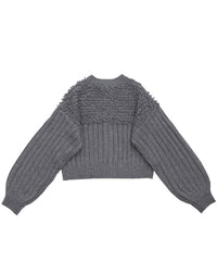 ループデザインダブルジップカーディガン