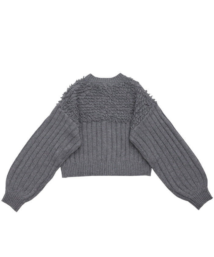 ループデザインダブルジップカーディガン