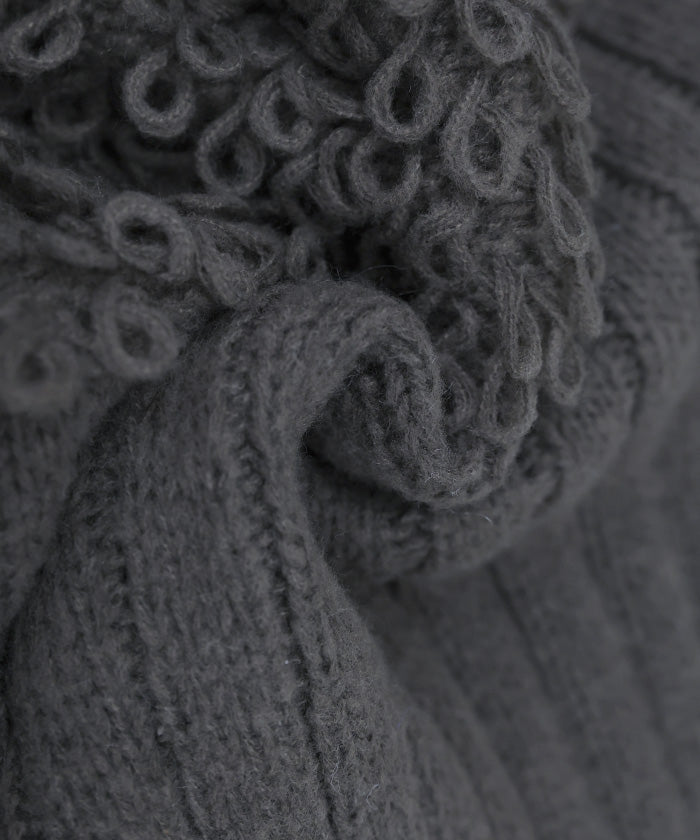 ループデザインダブルジップカーディガン