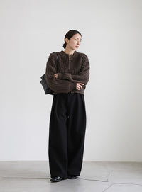 ループデザインダブルジップカーディガン