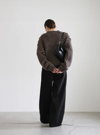 ループデザインダブルジップカーディガン