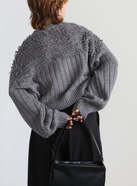 ループデザインダブルジップカーディガン