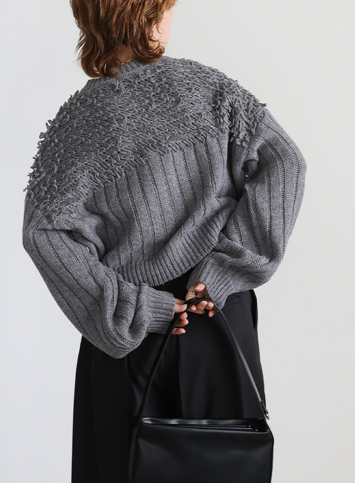 ループデザインダブルジップカーディガン