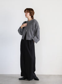 ループデザインダブルジップカーディガン