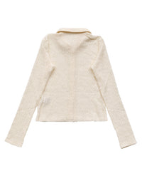 シャーリングポロカーディガン