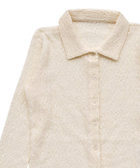 シャーリングポロカーディガン