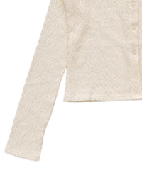 シャーリングポロカーディガン