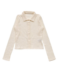 シャーリングポロカーディガン