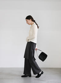 シャーリングポロカーディガン