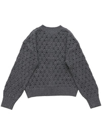 透かし編みジップカーディガン