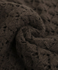 透かし編みジップカーディガン