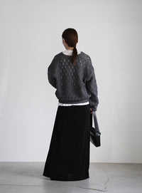 透かし編みジップカーディガン