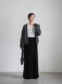 透かし編みジップカーディガン