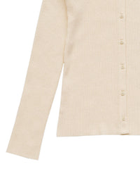 2WAYクルーネックリブシンプルカーディガン