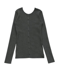 2WAYクルーネックリブシンプルカーディガン