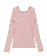 2WAYクルーネックリブシンプルカーディガン