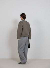 シャツカラードッキングダブルジップカーディガン