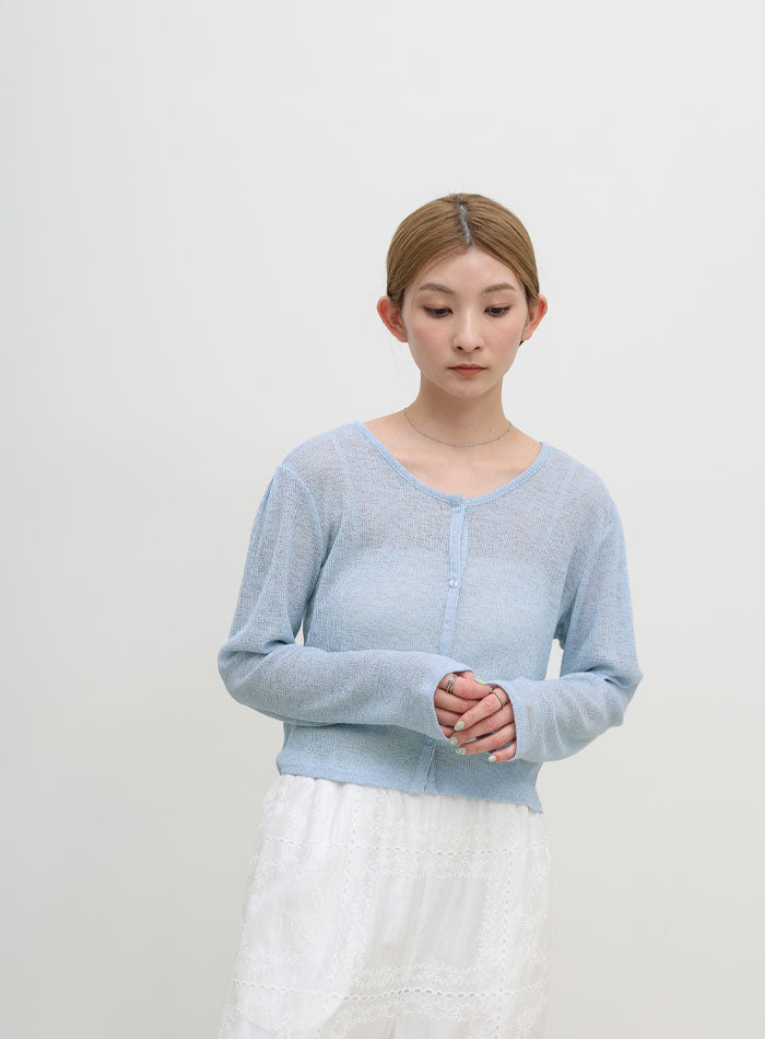 メランジカットソーショートカーディガン – SELECT MOCA