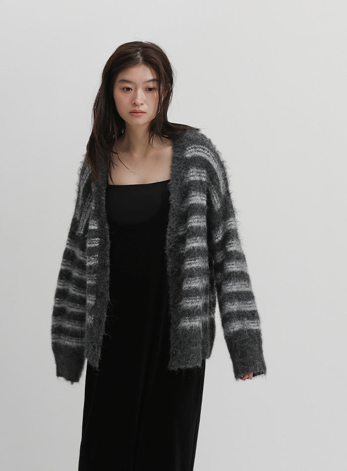 アルパカタッチマルチボーダーカーディガン – SELECT MOCA