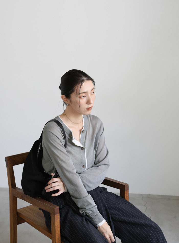 フェイクレイヤードシアーカーディガン – SELECT MOCA