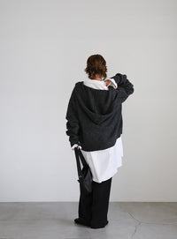 フーディーニットカーディガン