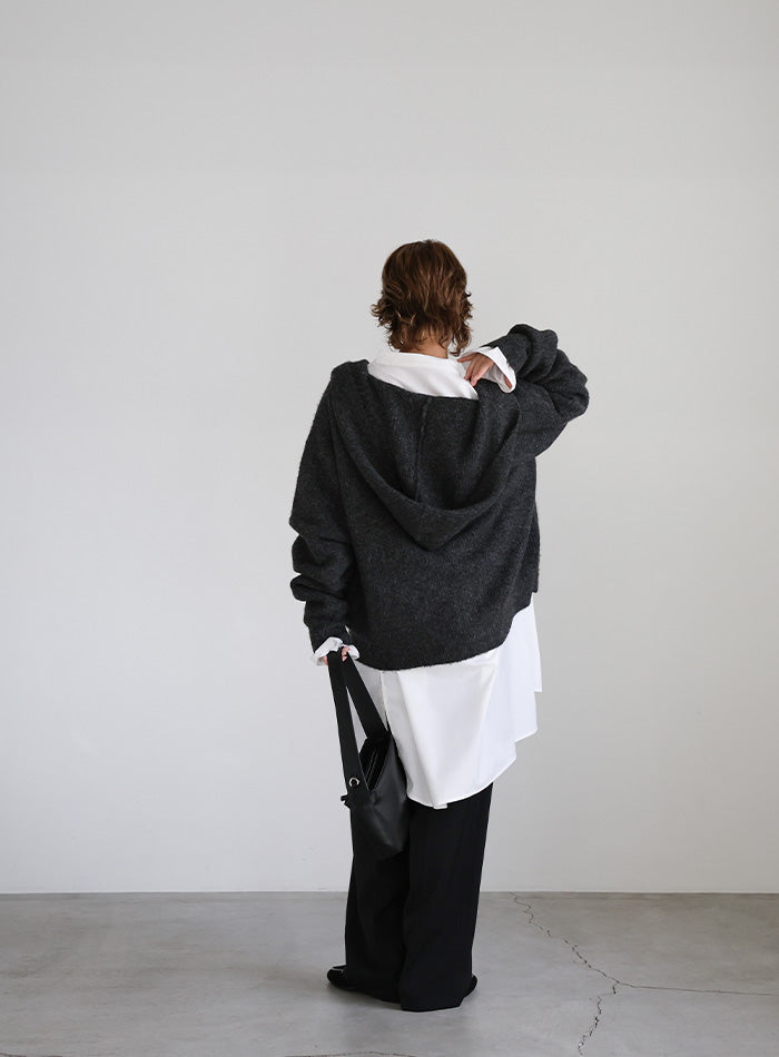 フーディーニットカーディガン