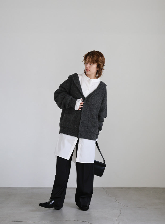 フーディーニットカーディガン