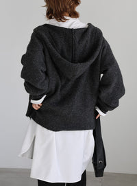 フーディーニットカーディガン