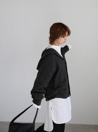 フーディーニットカーディガン