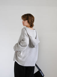 フーディーニットカーディガン